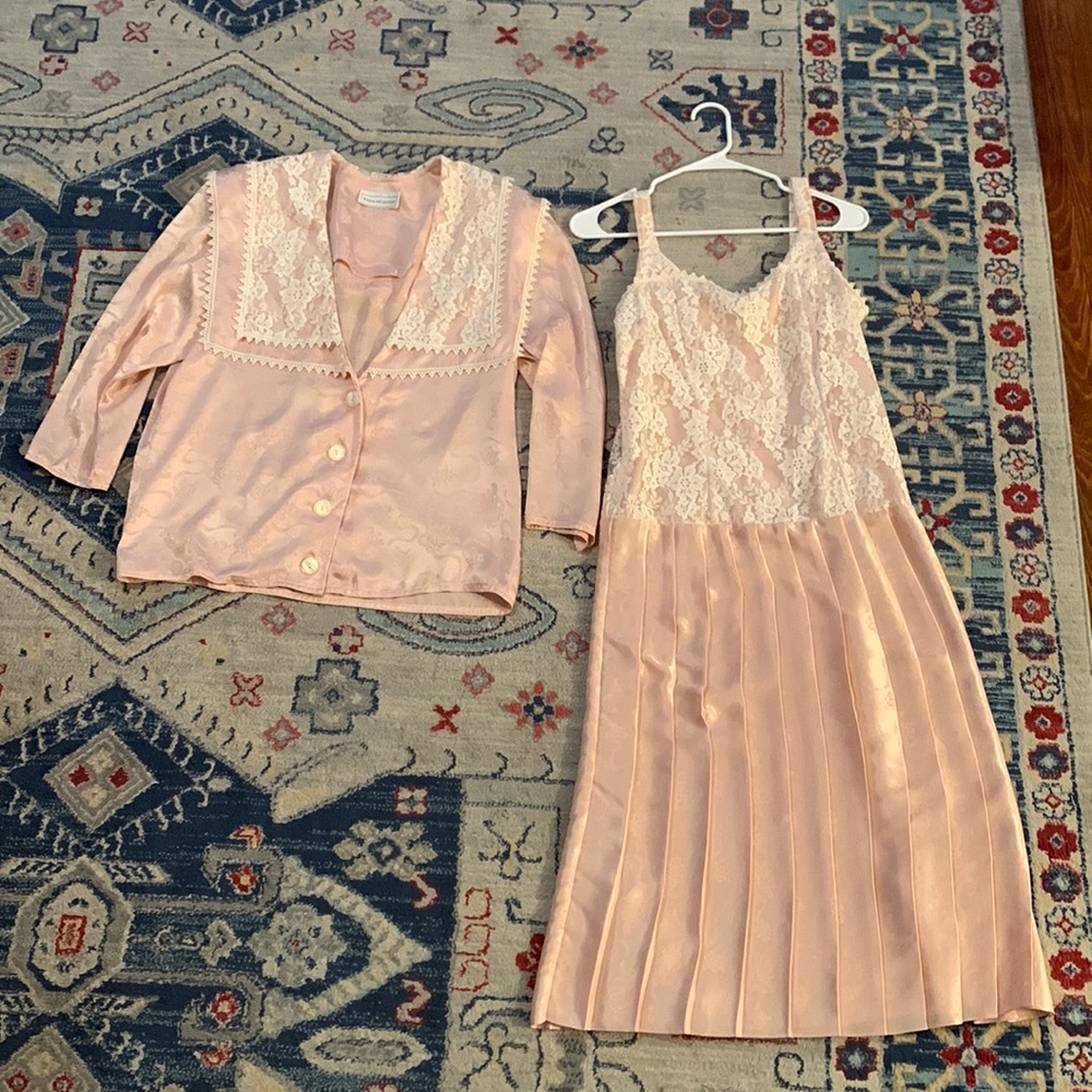 Vintage Jessica McClintock coat and dress set
